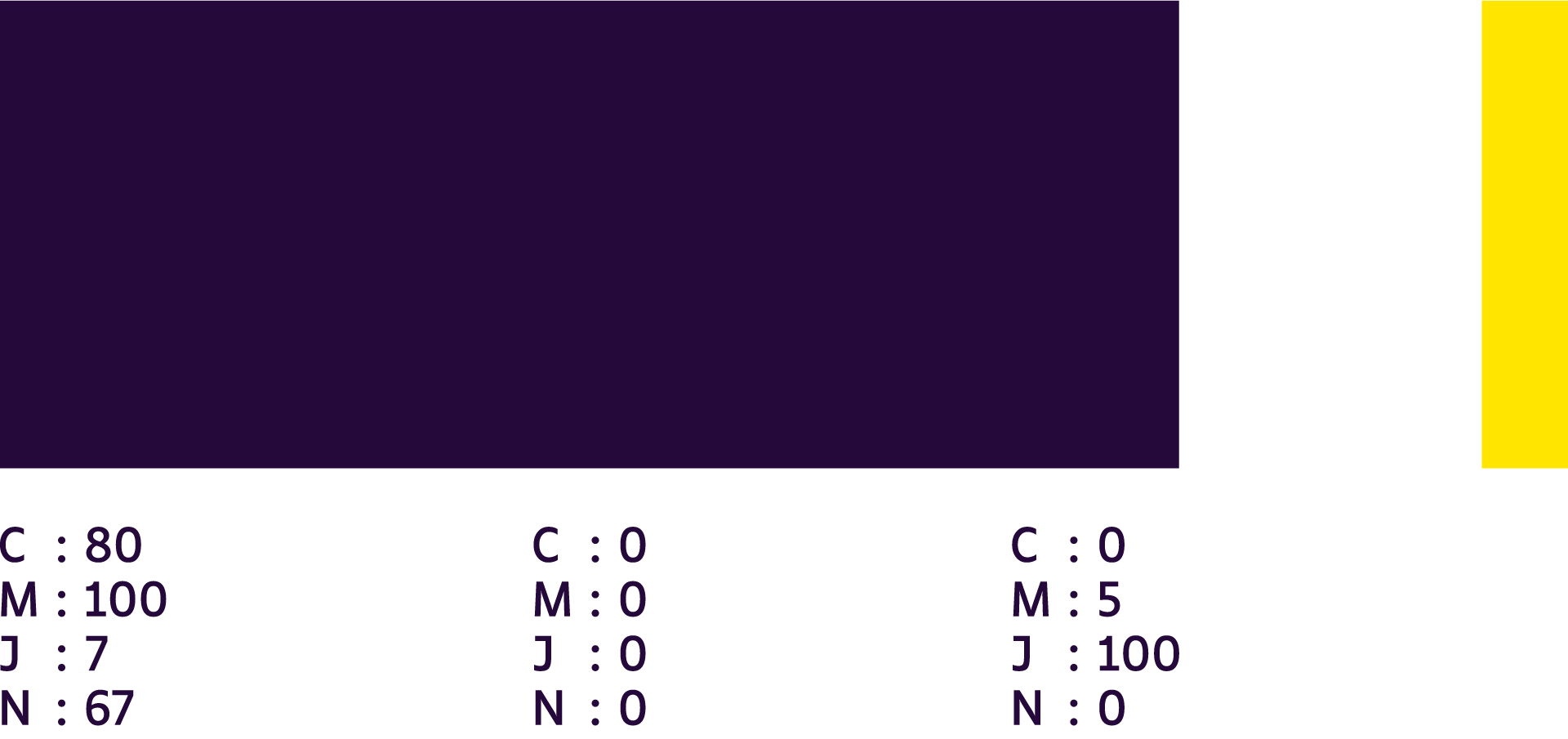 Présentation de la gamme colorimétrique utilisée pour le projet de l'Observatoire du Cap de Guzet ainsi que la valeur numérique de chaque couleur en CMJN.