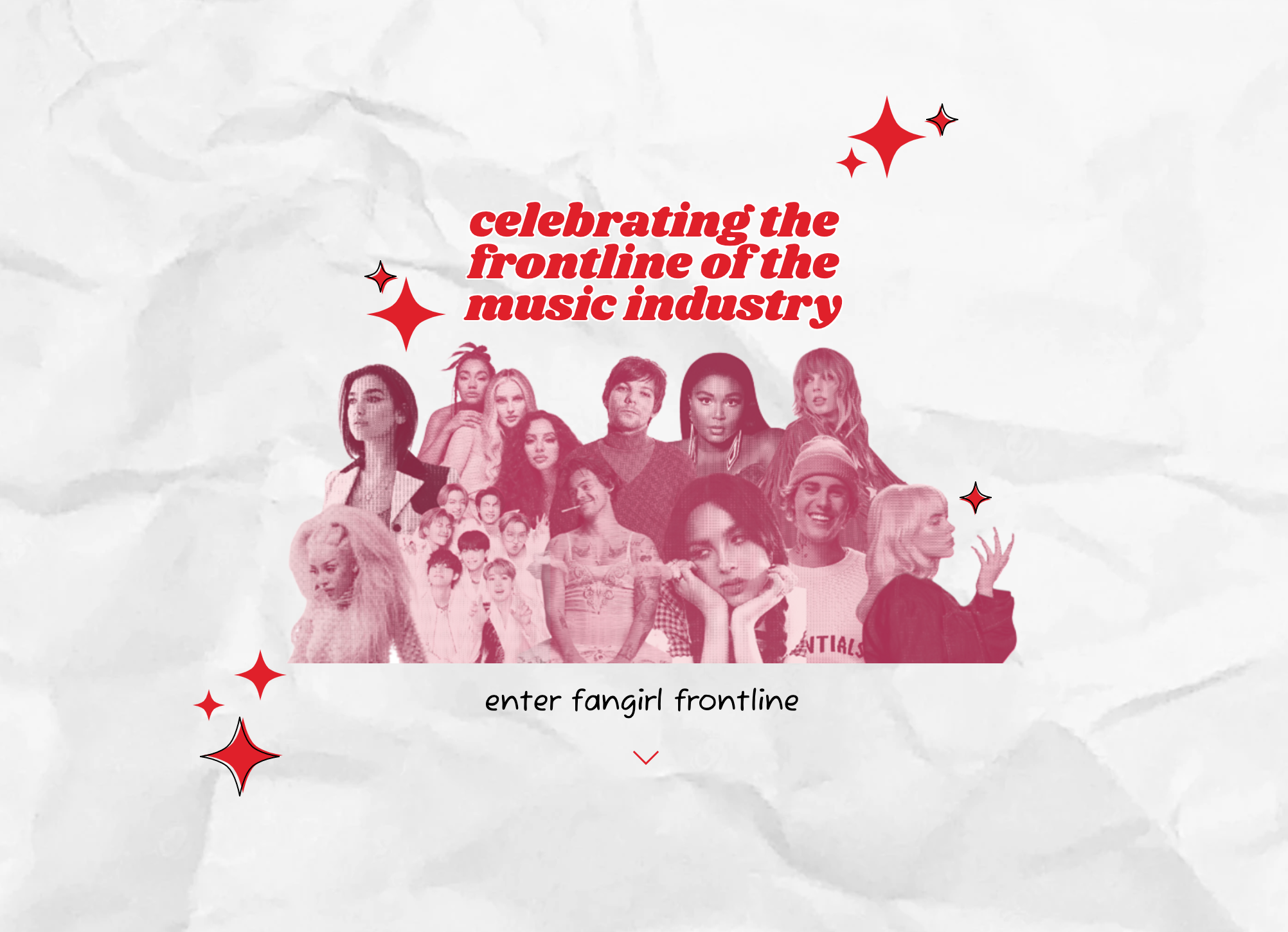 Visuel de la pre_home du site internet de fangirl frontline.