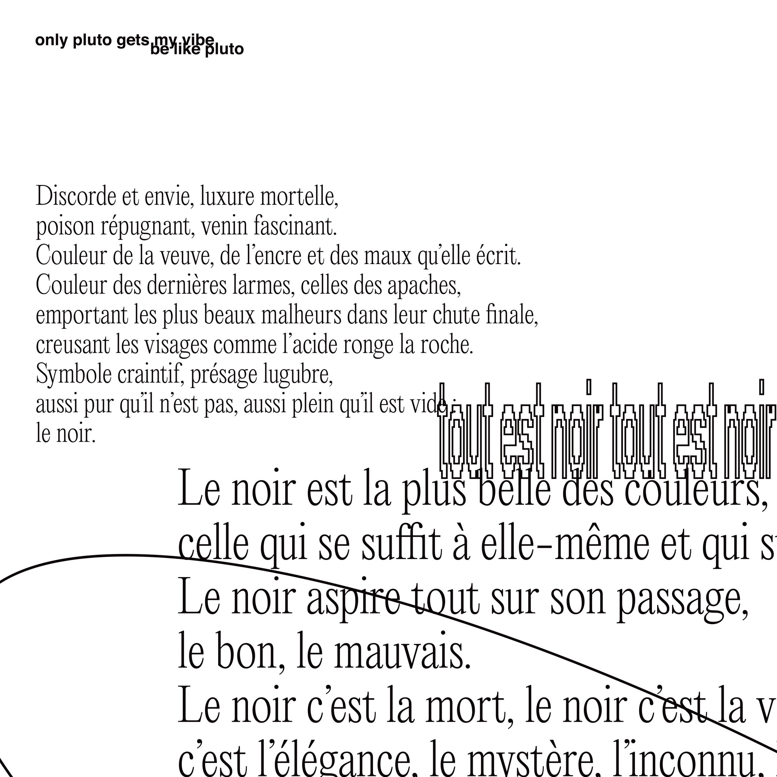 Zoom sur la première partie du texte de l'affiche "Pluton"
