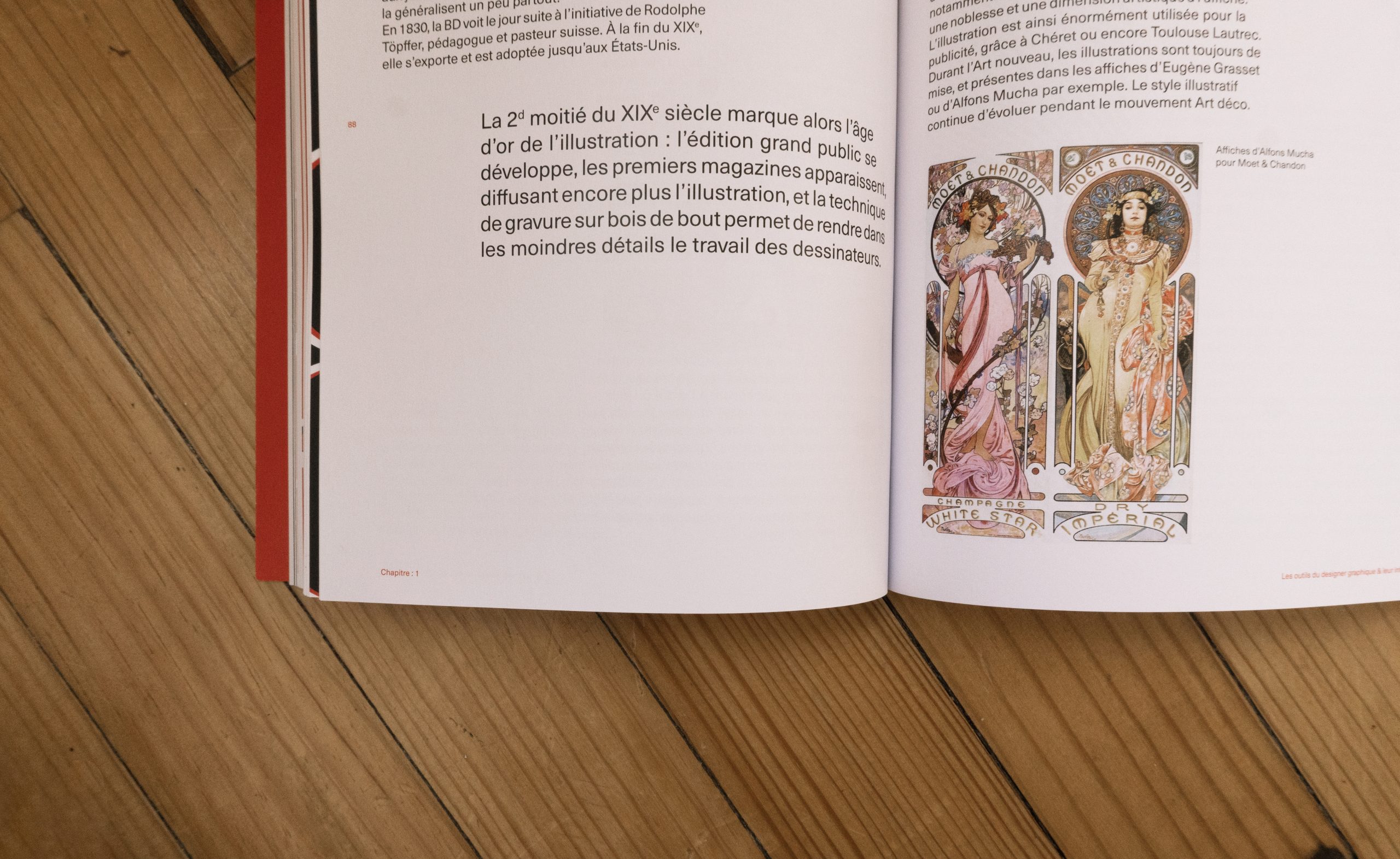 Visuel de l'intérieur du livre montrant en gros plan une des pages du chapitre sur l'illustration.